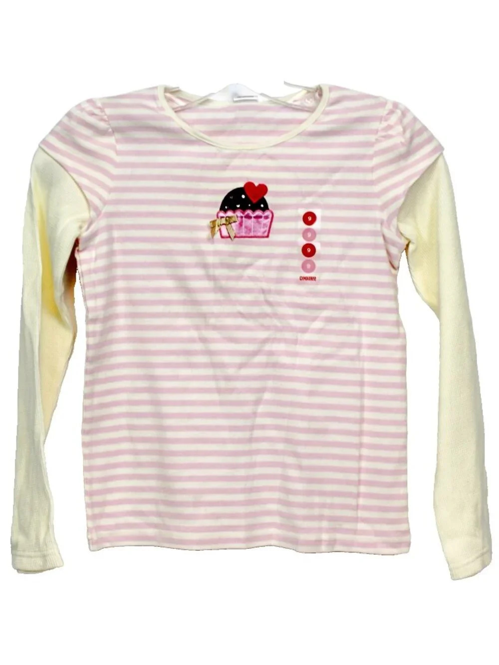 2008 Gymboree Sweeter Than Chocolate Tee sz 9 Cupcakes TShirt Stripe Waffle Knit